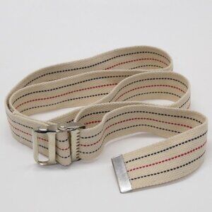 Medline Gait Belts MDT821203 60 Inch, Metal Buckle - Red, White & Blue Stripes.